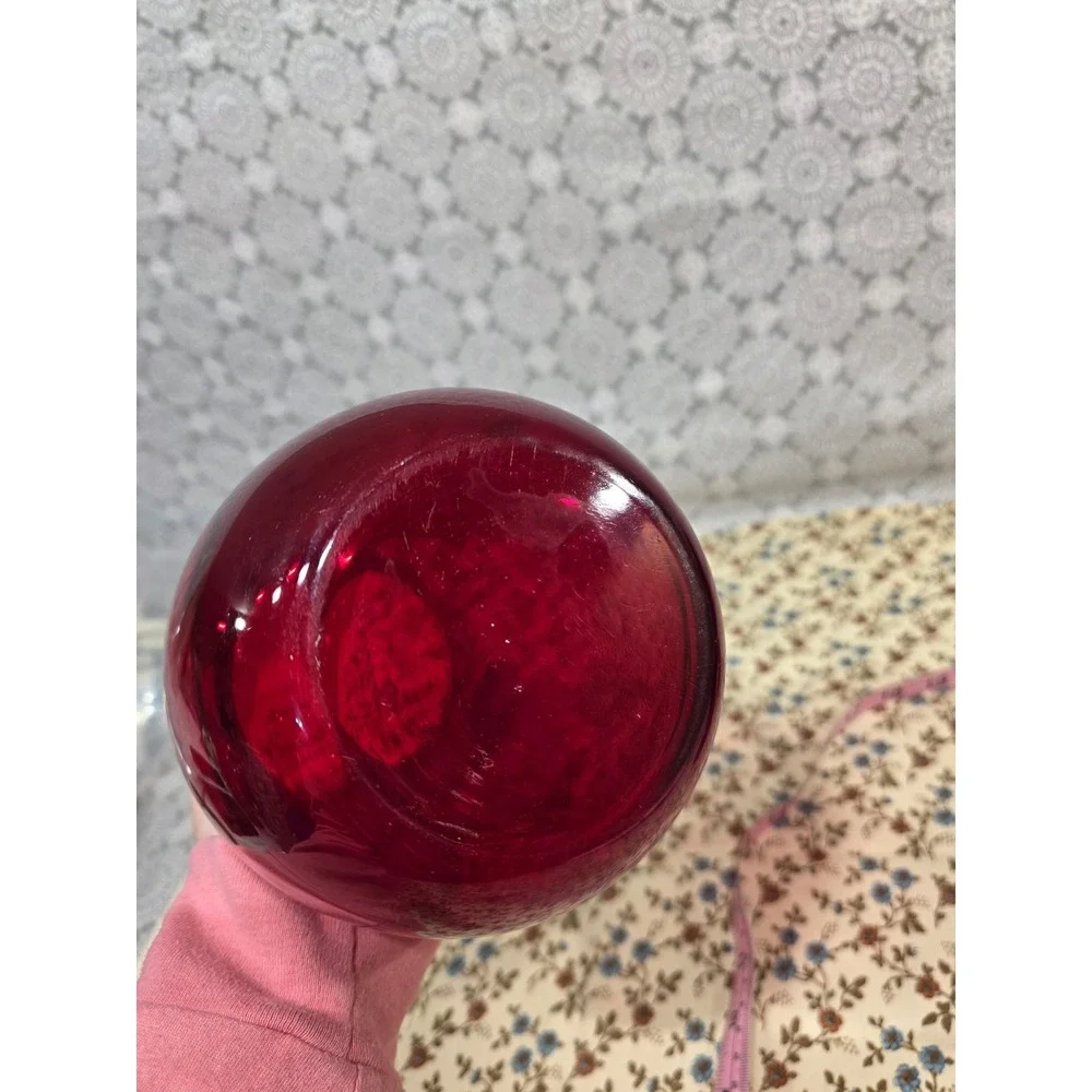 Ruby Red Glass Vase Candle Holder Set of 3‎ Bud Vases Home Decor Floral Accent